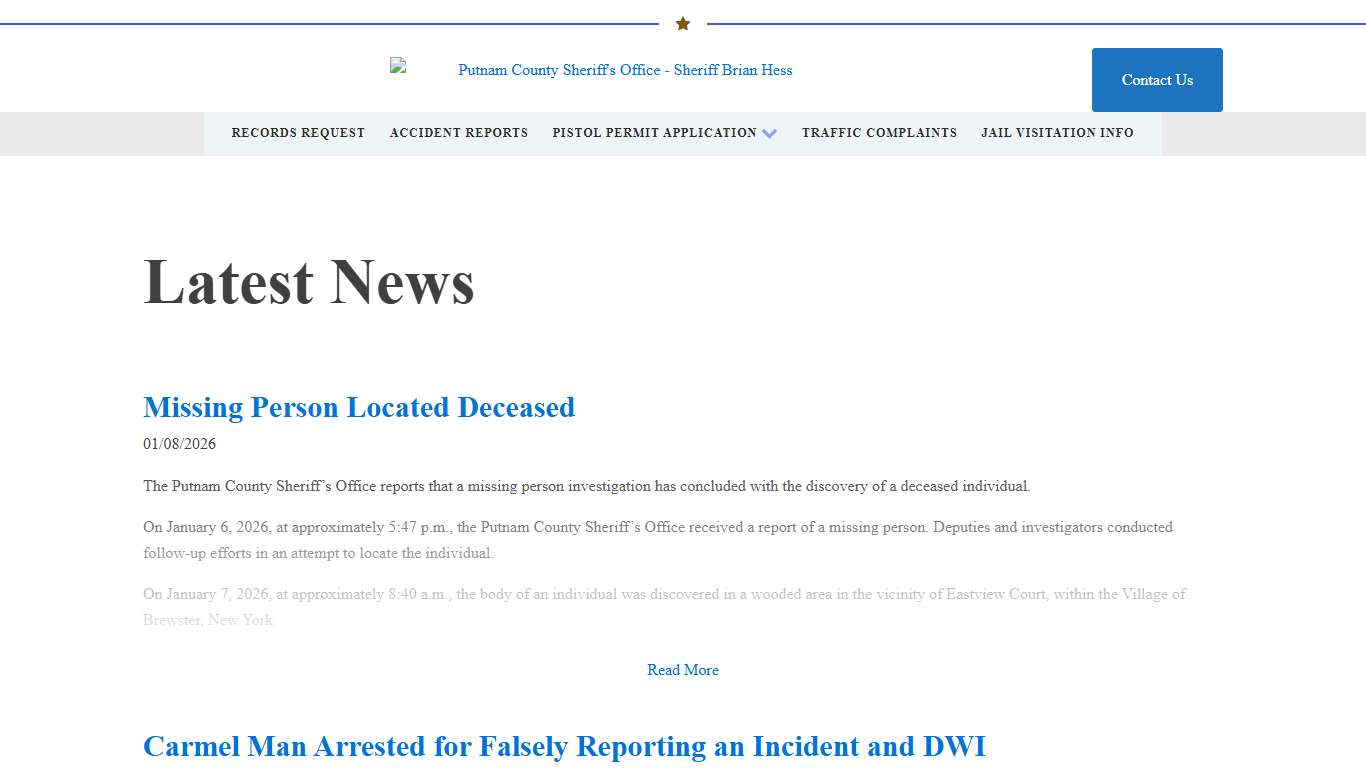 Latest News - Putnam County Sheriff's Office