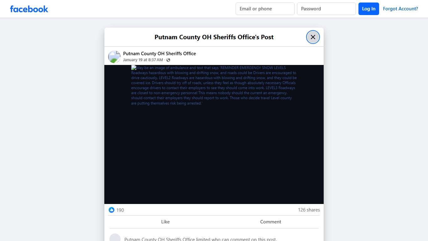 Putnam County OH Sheriffs Office Facebook